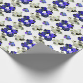 カラーイラストレーションファンシーシェイプ、グレーとブルー ラッピングペーパー (角)