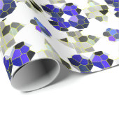 カラーイラストレーションファンシーシェイプ、グレーとブルー ラッピングペーパー (ロールコーナー)