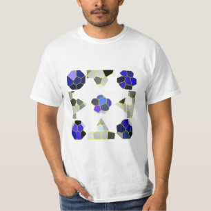 カラーイラストレーションファンシーシェイプ、グレーとブルー Tシャツ