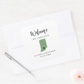 カラーインディアナ結婚のウェルカムバッグまたはボックス スクエアシール (封筒)