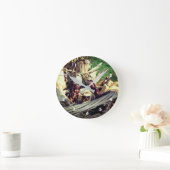 カラーインディアンコーンインウィッカーバスケット秋 ラウンド壁時計 (ホーム)