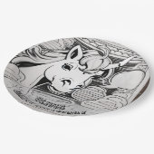 カラーインユニコーン誕生日紙プレート、名前をカスタムする ペーパープレート (アングル)