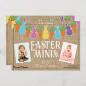 カラーイースターバニー&ミニス写真フライヤー 招待状 (正面/裏面)
