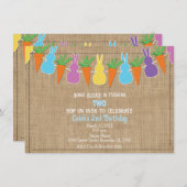 カラーイースターブンニースガーランド誕生日パーティー 招待状 (正面/裏面)