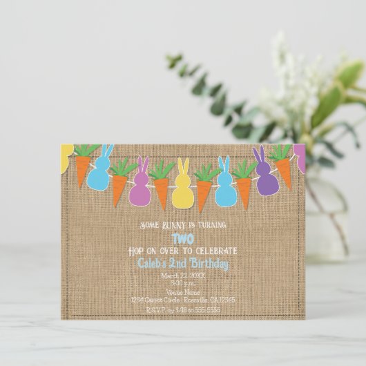 カラーイースターブンニースガーランド誕生日パーティー 招待状 (スタンド正面)