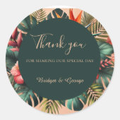 カラーエキゾチックハワイアントロピカル結婚トピカルズサンキュー ラウンドシール (正面)