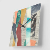 カラーエッジII スクエア壁時計 (傾斜)