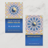 カラーエネルギー修復ブルーイエロービジネスカード 名刺 (正面/裏面)