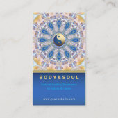 カラーエネルギー修復ブルーイエロービジネスカード 名刺 (裏面)