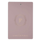 カラーエレガントトレンディーモノグラムテンプレートモダン ミニクリップボード (裏面)