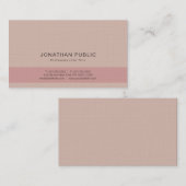 カラーエレガントプレミアムリネンラグジュアリーモダンプレーン 名刺 (正面/裏面)