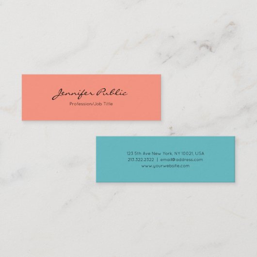 カラーエレガントミニマモダンリストプロフェッショナル スキニー名刺 (正面/裏面)