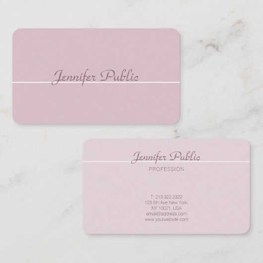 カラーエレガントモダンプロフェッショナルトレンディープレーン 名刺 (正面/裏面)