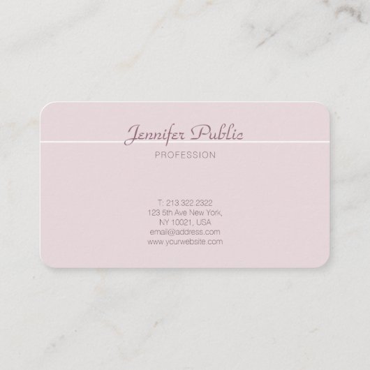 カラーエレガントモダンプロフェッショナルトレンディープレーン 名刺 (裏面)