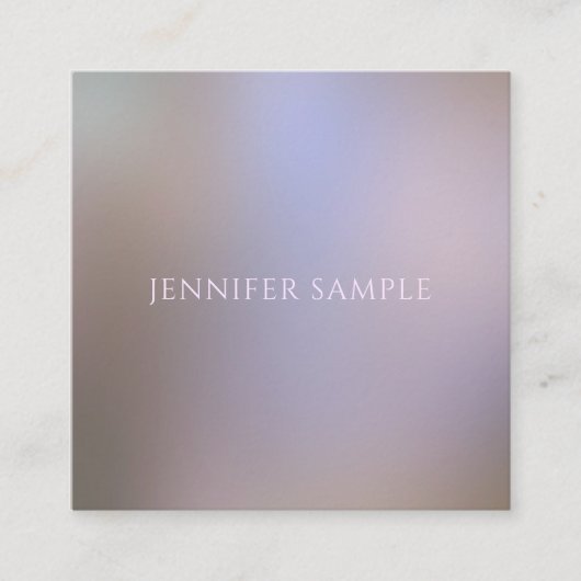 カラーエレガントモダン調和クリーンデザインテンプレート スクエア名刺 (正面)