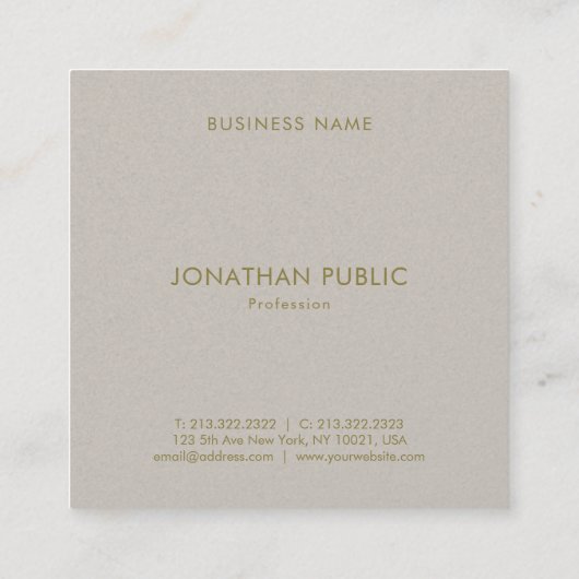 カラーエレガント調和クリーンプロフェッショナルテンプレート スクエア名刺 (裏面)