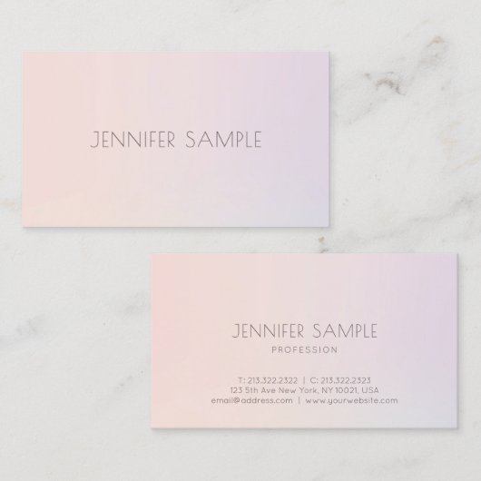 カラーエレガント調和モダンプロフェッショナルプレーン 名刺 (正面/裏面)