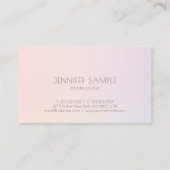 カラーエレガント調和モダンプロフェッショナルプレーン 名刺 (裏面)