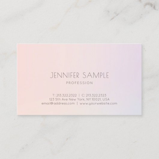 カラーエレガント調和モダンプロフェッショナルプレーン 名刺 (裏面)