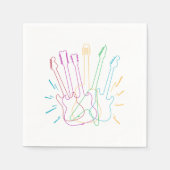 カラーエレクトリックギターラバーアコースティックギタリスト スタンダードカクテルナプキン (正面)