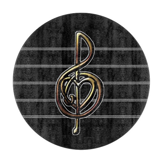 カラーエンボスを選択高音クレフ、 音符記号 カッティングボード (正面)