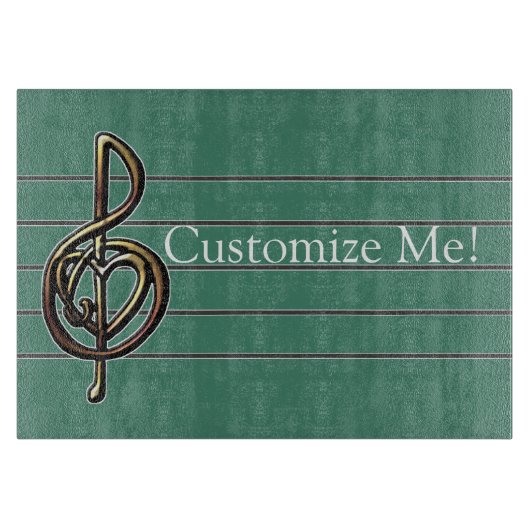 カラーエンボスを選択高音クレフ、 音符記号 カッティングボード (正面)