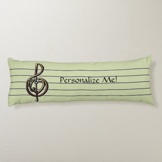 カラーエンボスを選択高音クレフ、 音符記号 ボディピロー (裏面)