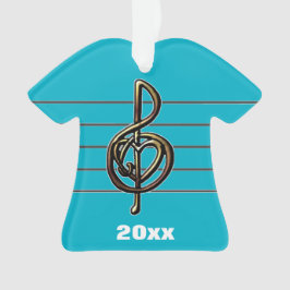 カラーエンボスルックトレブルクレフ、 音符記号と聞く オーナメント