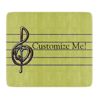 カラーエンボスルックトレブルクレフ、 音符記号と聞く カッティングボード