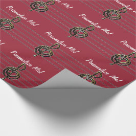 カラーエンボスルックトレブルクレフ、 音符記号と聞く ラッピングペーパー