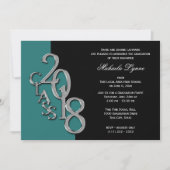 カラーオプション付き2018グレードシルバーのクラス 招待状 (正面)