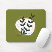 カラーオリーブグリーンかわいらしのミニマル抽象芸術 マウスパッド (マウス)