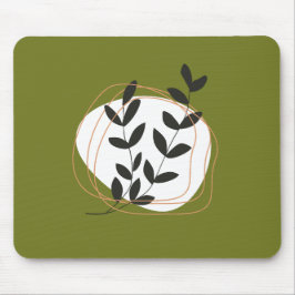 カラーオリーブグリーンかわいらしのミニマル抽象芸術 マウスパッド