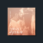 カラーオーバーレイスタイリッシュフォト記念日ギフト キャンバスプリント<br><div class="desc">2人のスタイリッシュ写真の赤面色のオーバーレイのこの壁のデコ来ー（白黒の写真を使用する方が良い）とタイポグラフィモダン。写真、名前、年数、または任意のメッセージを使用して、この記念日キャンバスの印刷を編カスタム集できる。</div>