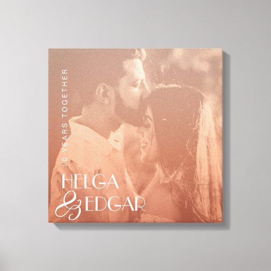 カラーオーバーレイスタイリッシュフォト記念日ギフト キャンバスプリント (正面)