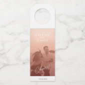 カラーオーバーレイ赤面結婚のフォトワインラベル ボトルネックタグ (正面)