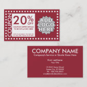 カラーカスタマイズ可能なクーポン 割引カード (正面/裏面)