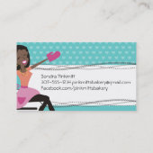 カラーカスタムのアフリカ系アメリカ人の女性シェフベーカリー 名刺 (裏面)