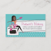 カラーカスタムのアフリカ系アメリカ人の女性シェフベーカリー 名刺 (正面)
