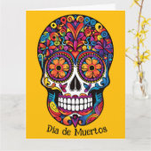 カラーカスタムカラフルシュガースカルディーアデムエルトス カード (黄色い花)