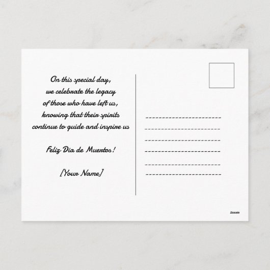 カラーカスタムカラフルシュガースカルディーアデムエルトス シーズンポストカード (裏面)