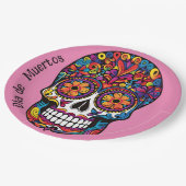 カラーカスタムカラフルシュガースカルディーアデムエルトス ペーパープレート (アングル)