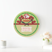 カラーカスタムキッチンクロックヴィンテージさくらんぼ ラージ壁時計 (ホーム)