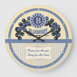 カラーカスタムキッチンクロックヴィンテージブルーベリー ラージ壁時計