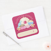 カラーカスタムキャンディトリュフのクッキー食品ラベル スクエアシール (封筒)