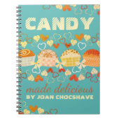 カラーカスタムキャンディトリュフスイーツレシピノート ノートブック (正面)