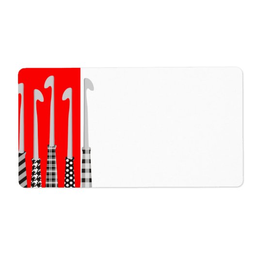 カラーカスタムクロシェのフックのパターン白黒 ラベル (正面)