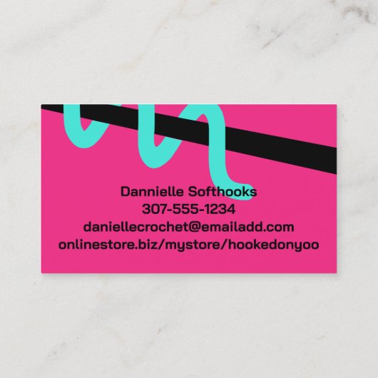 カラーカスタムクロチェットフックのループ糸の名刺 名刺 (裏面)