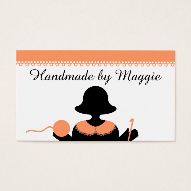 カラーカスタムクロチェットフック入れ女の子のシルエット (正面)