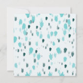 カラーカスタムサンキューカードの青、グレーのスプラッシュ 招待状 (裏面)